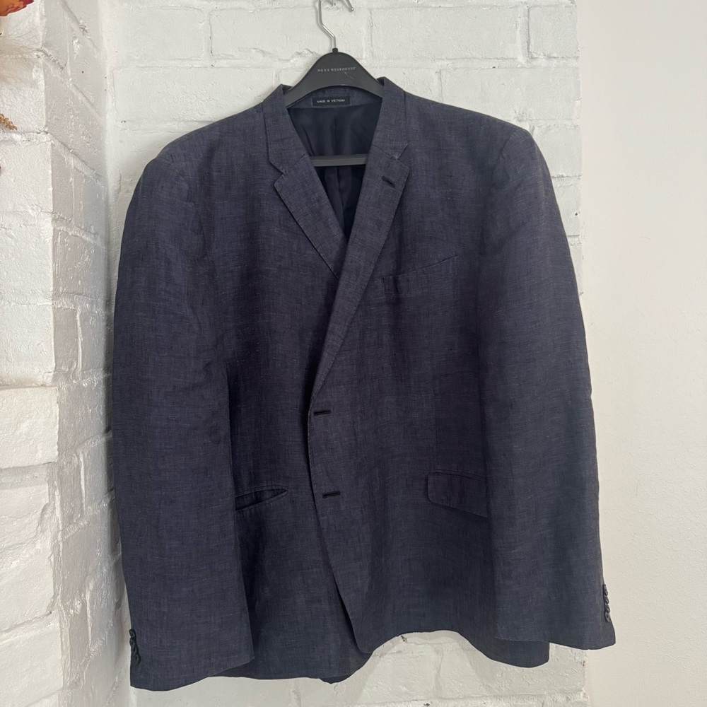 Paulo Solari 100% Linen Navy Sportcoat Blazer – Size 52R $50